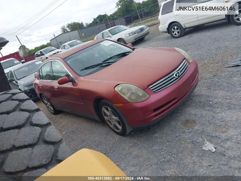 2004 Infiniti G35 VIN: JNKCV51E64M606146 Lot: 40313062