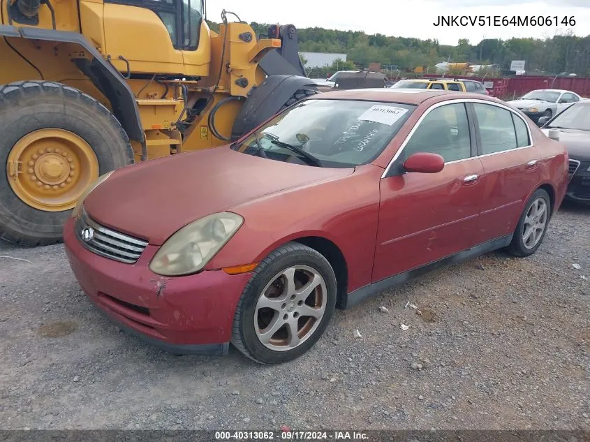 2004 Infiniti G35 VIN: JNKCV51E64M606146 Lot: 40313062