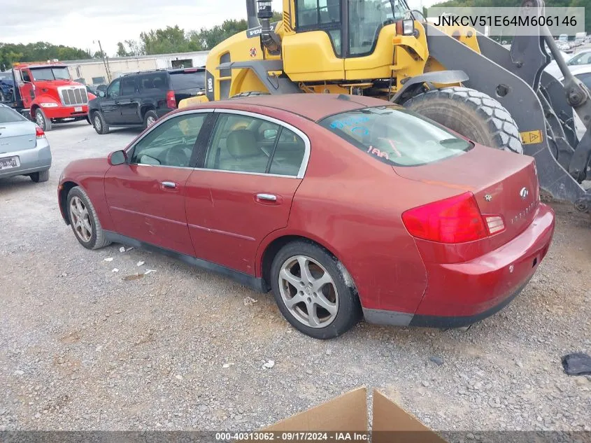 2004 Infiniti G35 VIN: JNKCV51E64M606146 Lot: 40313062