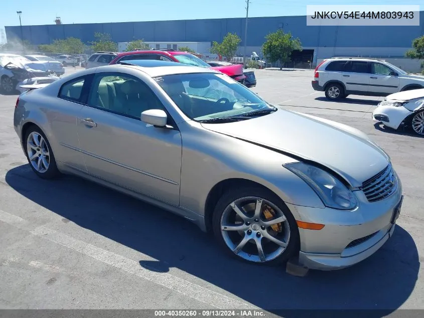 2004 Infiniti G35 VIN: JNKCV54E44M803943 Lot: 40350260