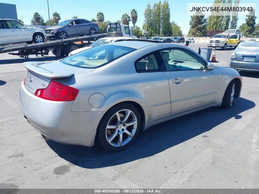 2004 Infiniti G35 VIN: JNKCV54E44M803943 Lot: 40350260