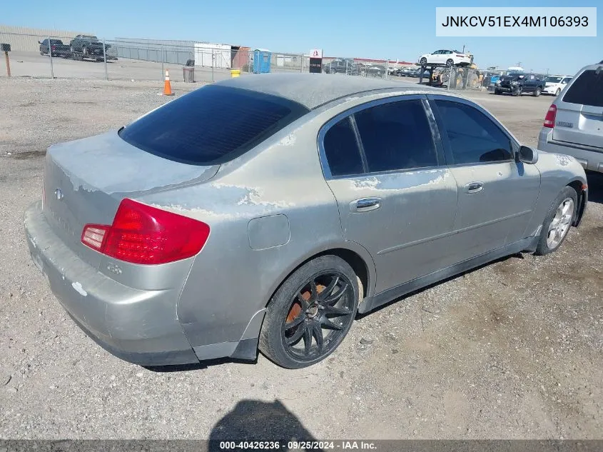 2004 Infiniti G35 VIN: JNKCV51EX4M106393 Lot: 40426236