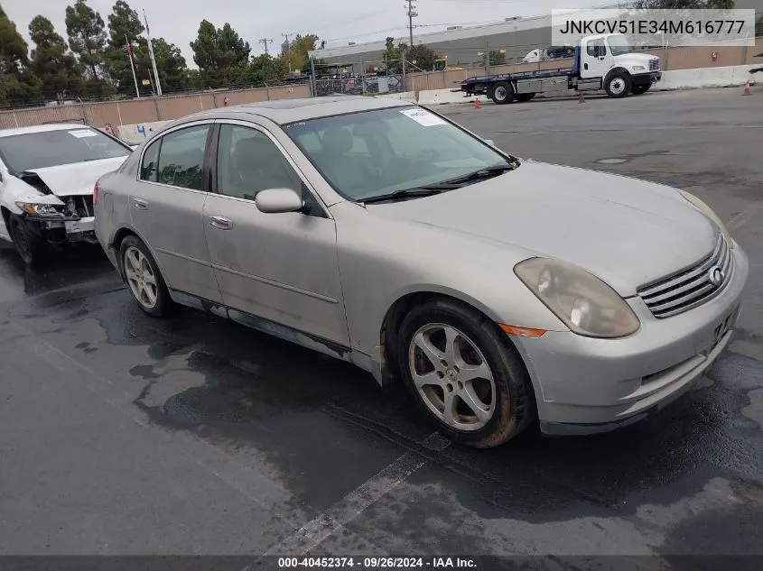 2004 Infiniti G35 VIN: JNKCV51E34M616777 Lot: 40452374