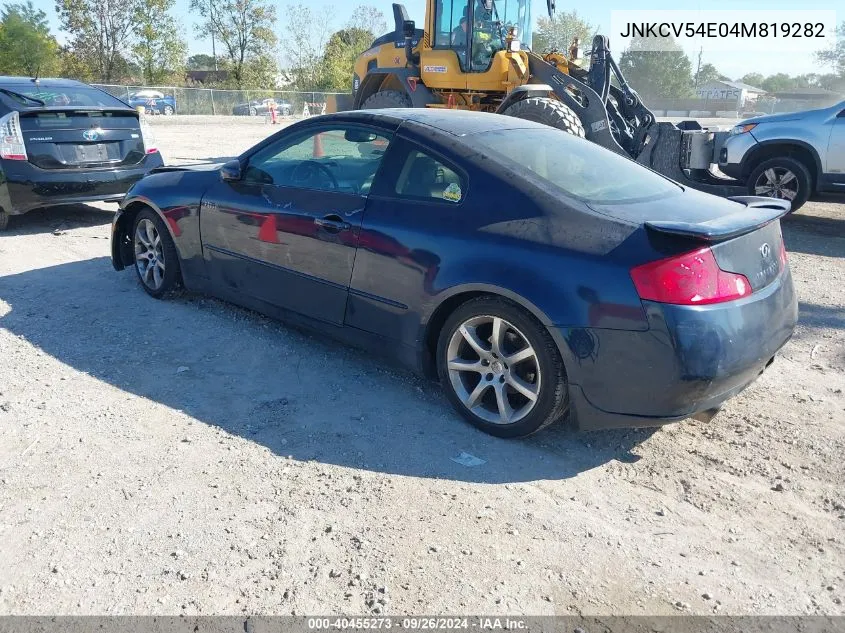 2004 Infiniti G35 VIN: JNKCV54E04M819282 Lot: 40455273