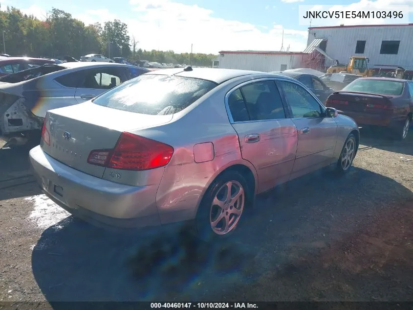 2004 Infiniti G35 VIN: JNKCV51E54M103496 Lot: 40460147