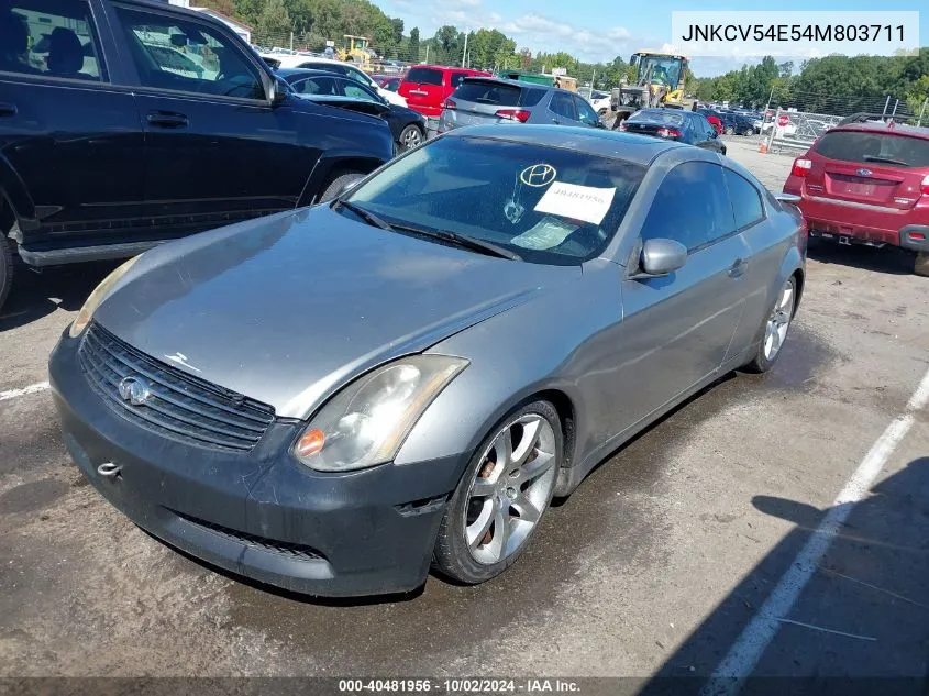 2004 Infiniti G35 VIN: JNKCV54E54M803711 Lot: 40481956