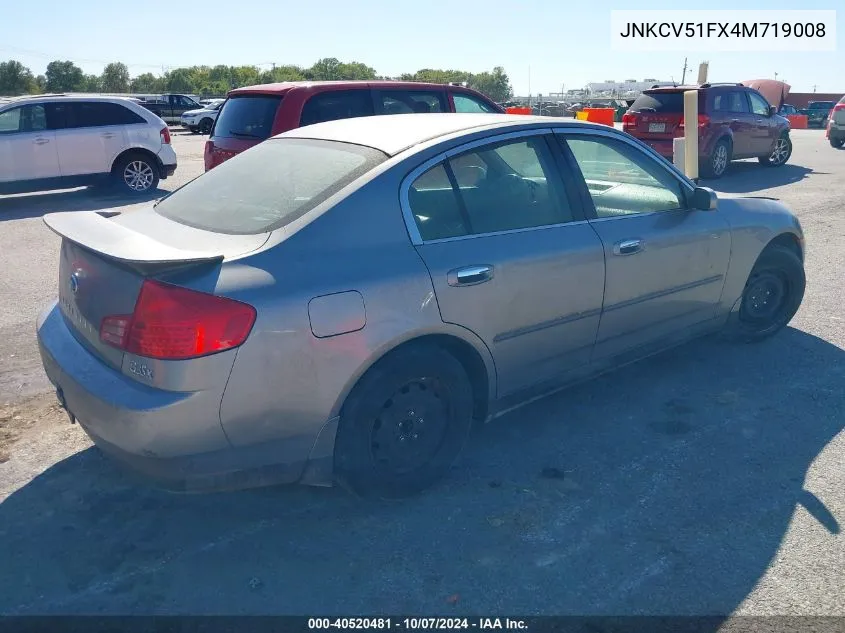 2004 Infiniti G35X VIN: JNKCV51FX4M719008 Lot: 40520481