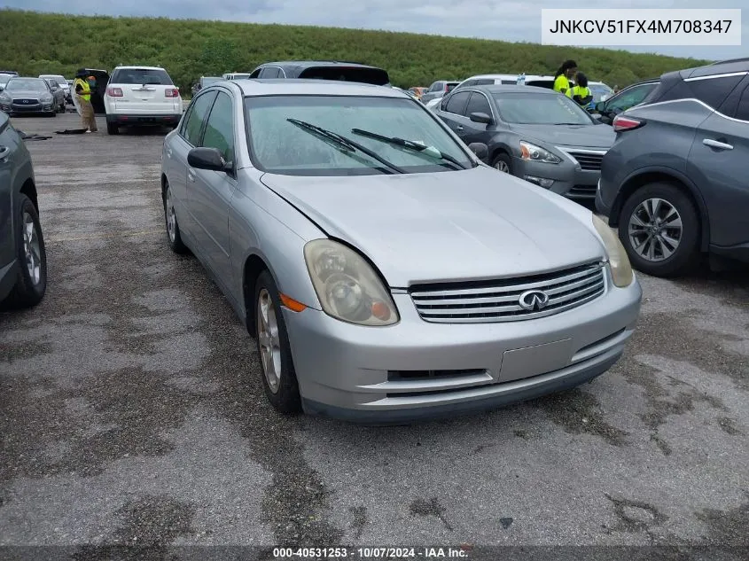 2004 Infiniti G35X VIN: JNKCV51FX4M708347 Lot: 40531253