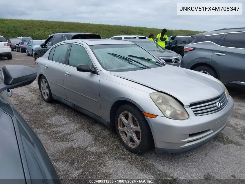 2004 Infiniti G35X VIN: JNKCV51FX4M708347 Lot: 40531253