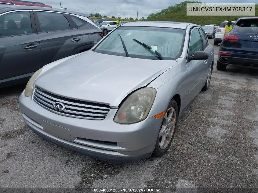 2004 Infiniti G35X VIN: JNKCV51FX4M708347 Lot: 40531253