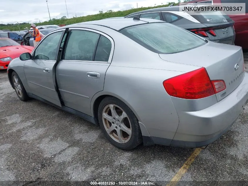 2004 Infiniti G35X VIN: JNKCV51FX4M708347 Lot: 40531253