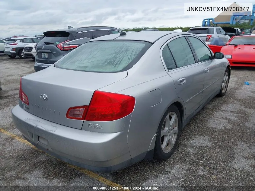 2004 Infiniti G35X VIN: JNKCV51FX4M708347 Lot: 40531253