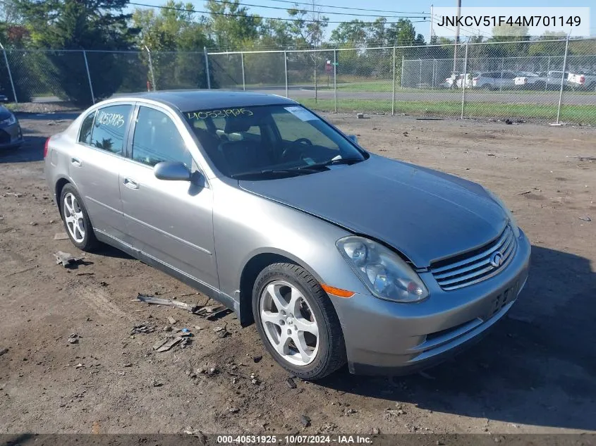 2004 Infiniti G35X VIN: JNKCV51F44M701149 Lot: 40531925