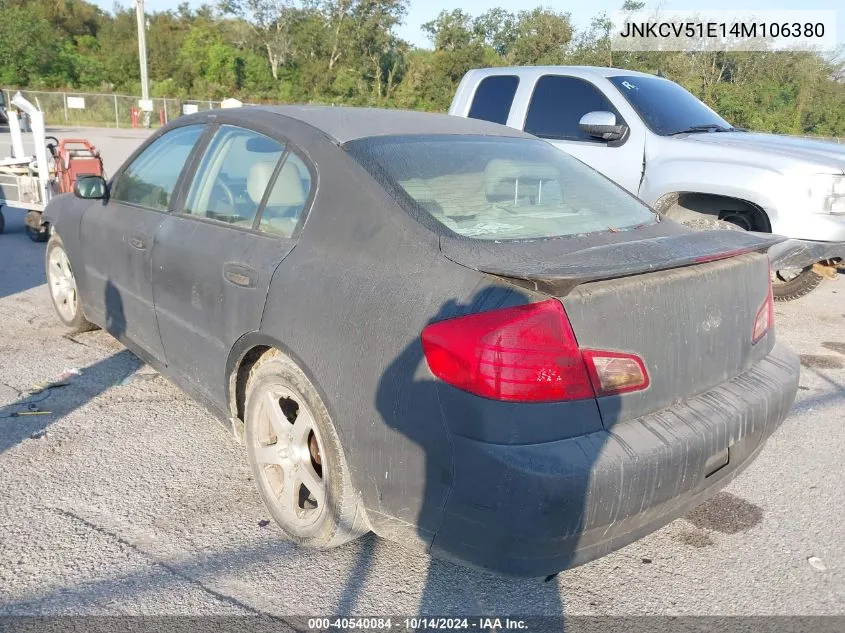 2004 Infiniti G35 VIN: JNKCV51E14M106380 Lot: 40540084