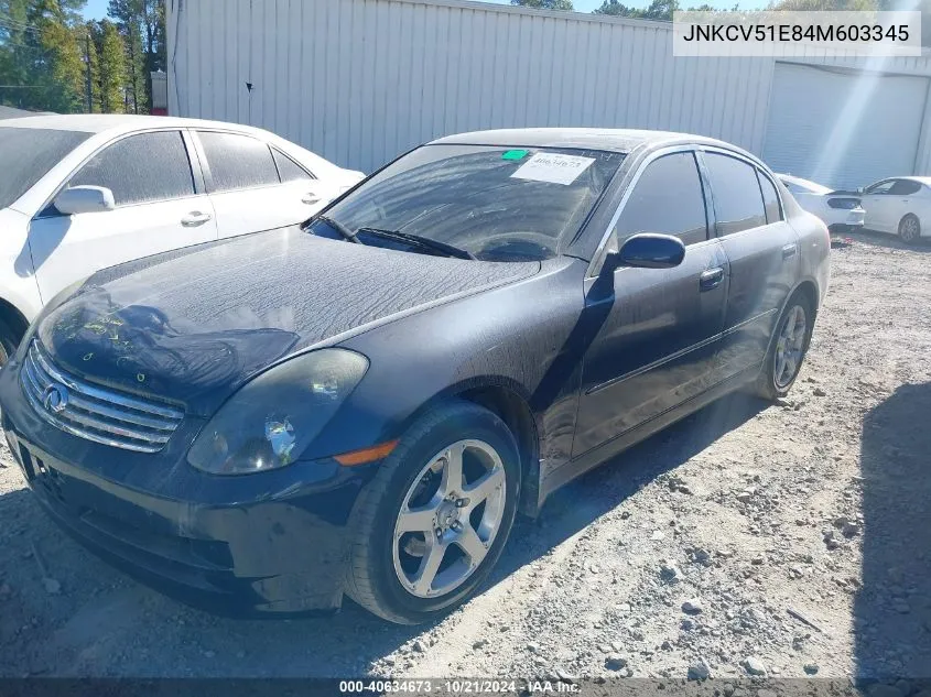 2004 Infiniti G35 VIN: JNKCV51E84M603345 Lot: 40634673