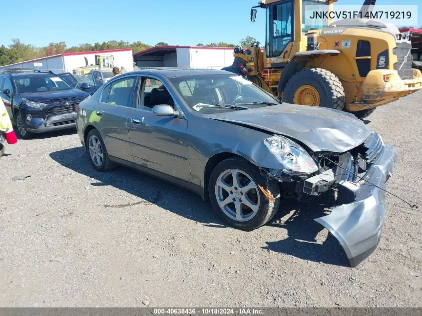 2004 Infiniti G35X VIN: JNKCV51F14M719219 Lot: 40638436