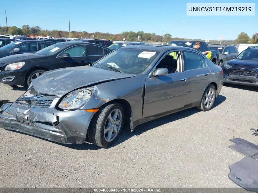 2004 Infiniti G35X VIN: JNKCV51F14M719219 Lot: 40638436