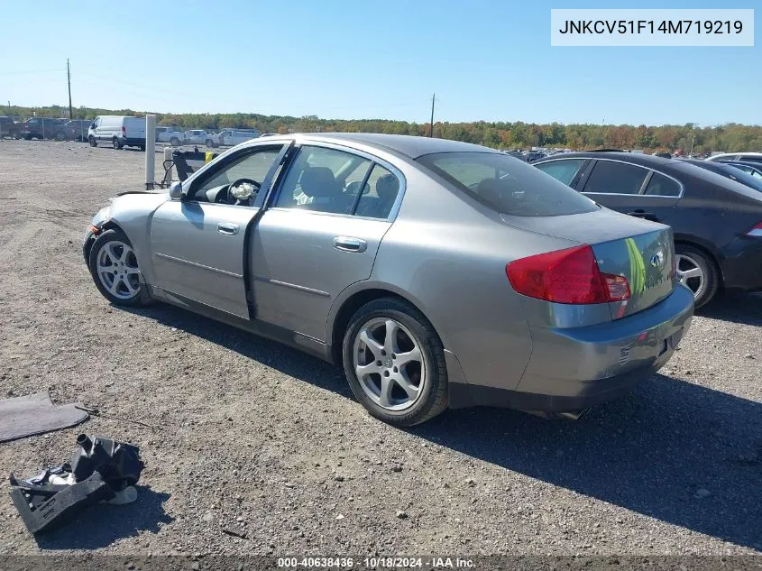 2004 Infiniti G35X VIN: JNKCV51F14M719219 Lot: 40638436