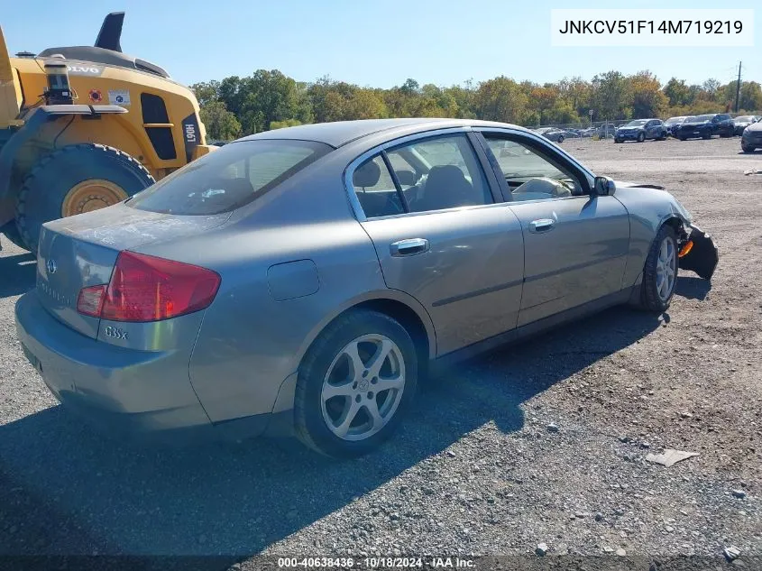 2004 Infiniti G35X VIN: JNKCV51F14M719219 Lot: 40638436