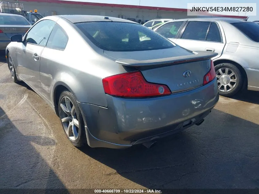 2004 Infiniti G35 VIN: JNKCV54E34M827280 Lot: 40666709