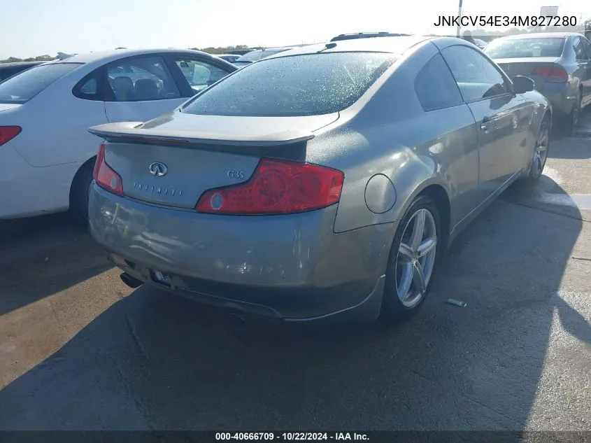 2004 Infiniti G35 VIN: JNKCV54E34M827280 Lot: 40666709