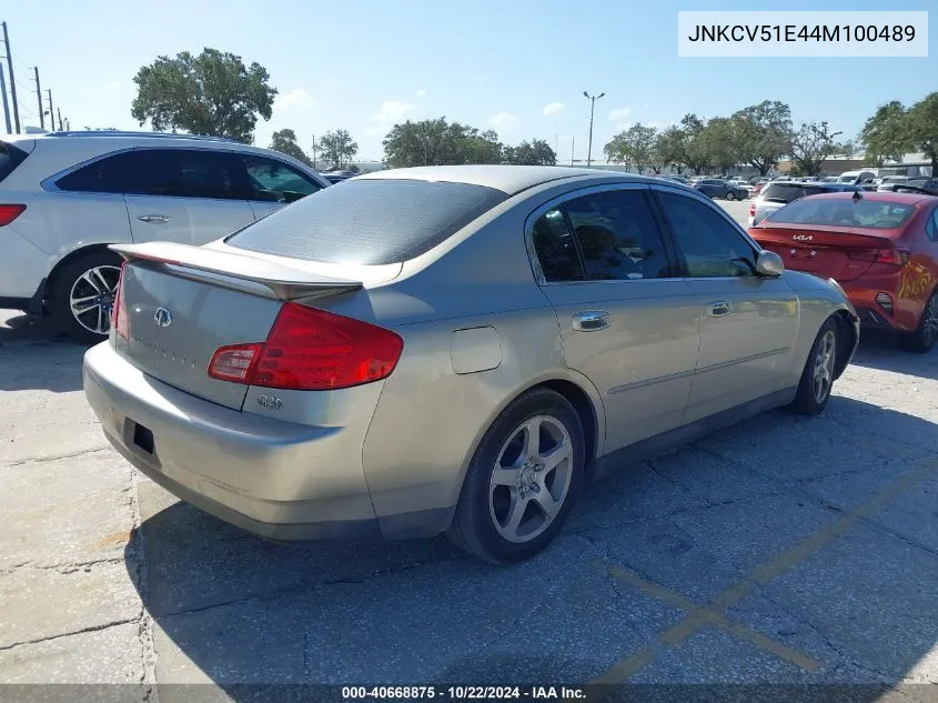 2004 Infiniti G35 VIN: JNKCV51E44M100489 Lot: 40668875