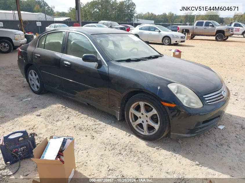 2004 Infiniti G35 VIN: JNKCV51E44M604671 Lot: 40720857