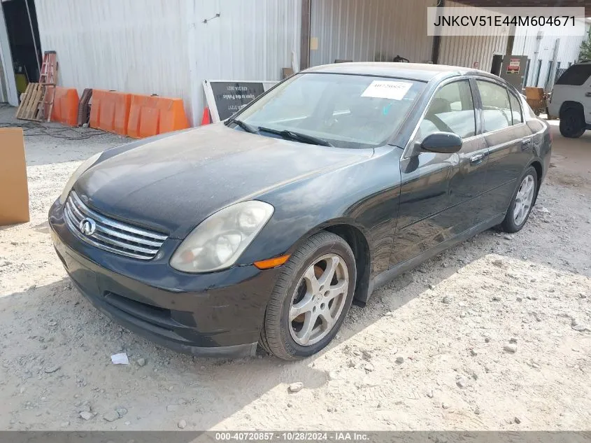 2004 Infiniti G35 VIN: JNKCV51E44M604671 Lot: 40720857