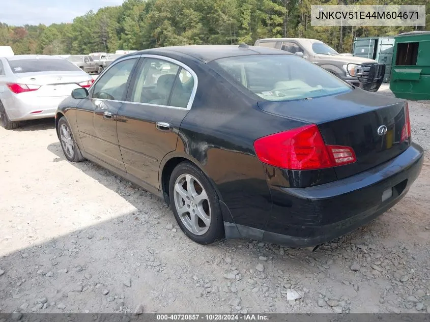 2004 Infiniti G35 VIN: JNKCV51E44M604671 Lot: 40720857