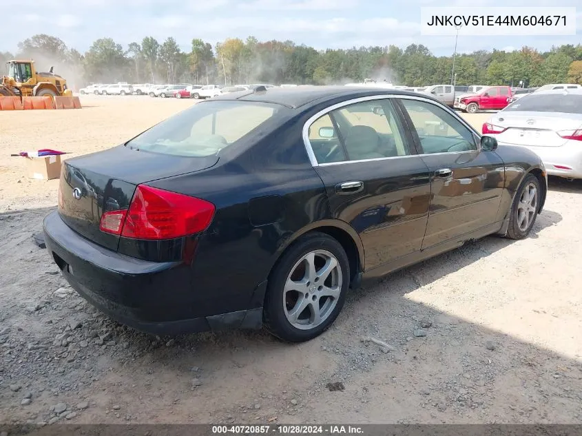 2004 Infiniti G35 VIN: JNKCV51E44M604671 Lot: 40720857