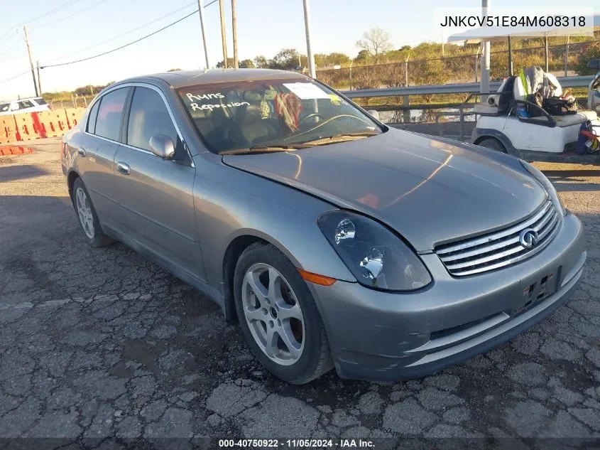 2004 Infiniti G35 VIN: JNKCV51E84M608318 Lot: 40750922