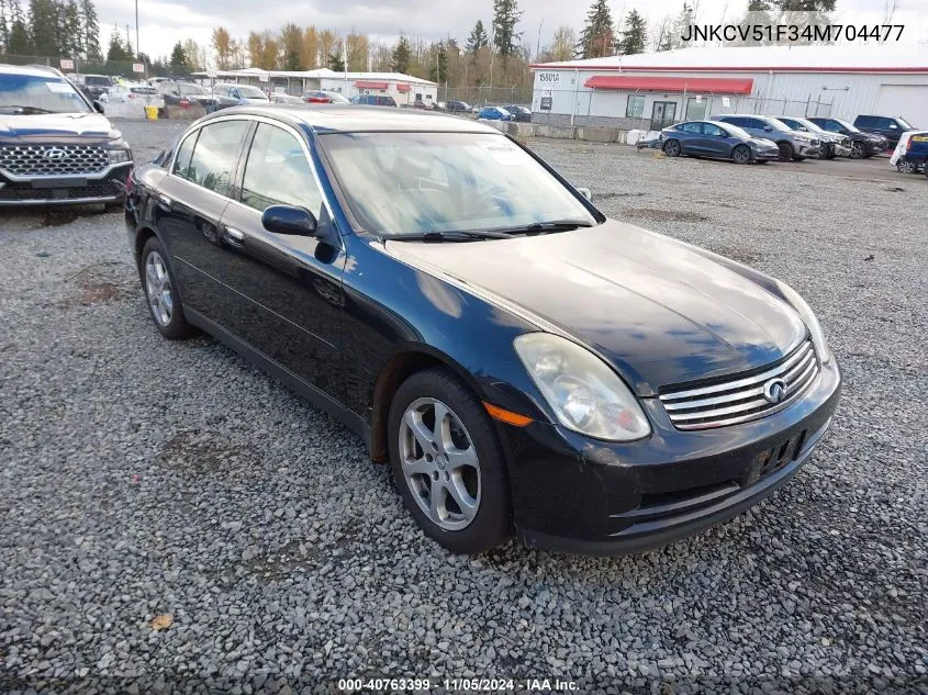 2004 Infiniti G35X VIN: JNKCV51F34M704477 Lot: 40763399