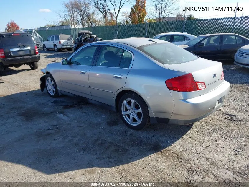 2004 Infiniti G35 Leather VIN: JNKCV51F14M711749 Lot: 40783702