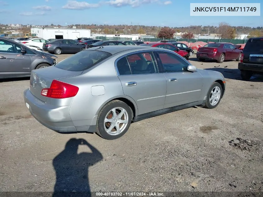 2004 Infiniti G35 Leather VIN: JNKCV51F14M711749 Lot: 40783702