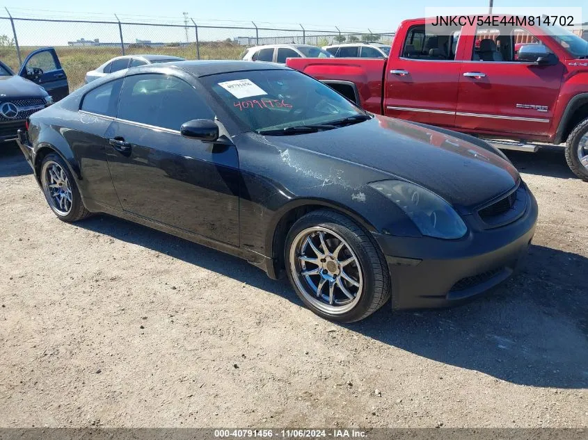 2004 Infiniti G35 VIN: JNKCV54E44M814702 Lot: 40791456