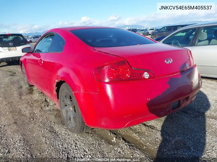 2005 Infiniti G35 VIN: JNKCV54E65M405537 Lot: 12134519