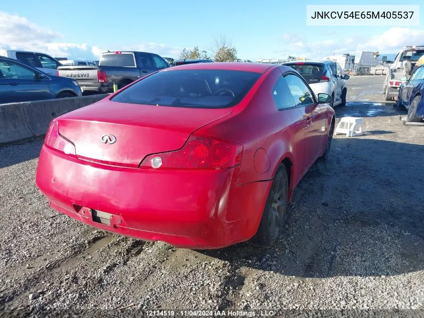 2005 Infiniti G35 VIN: JNKCV54E65M405537 Lot: 12134519