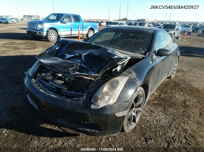 2005 Infiniti G35 VIN: JNKCV54E65M420927 Lot: 30049599