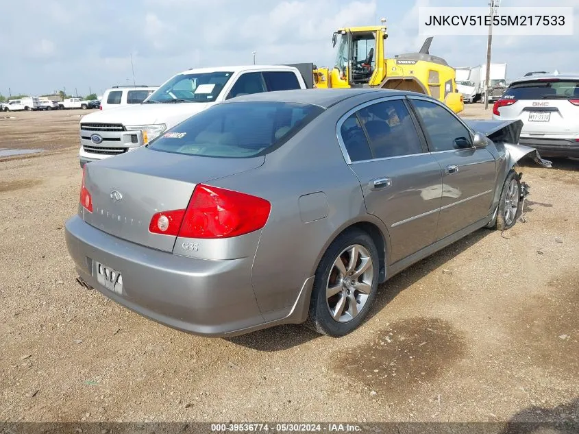 JNKCV51E55M217533 2005 Infiniti G35