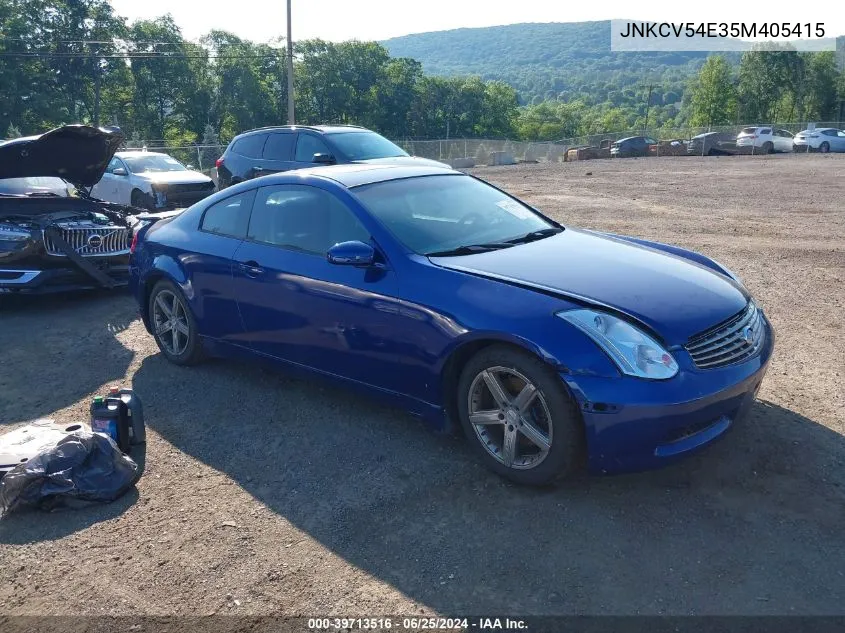 2005 Infiniti G35 VIN: JNKCV54E35M405415 Lot: 39713516