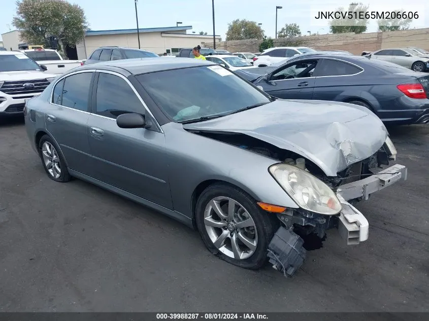 2005 Infiniti G35 VIN: JNKCV51E65M206606 Lot: 39988287