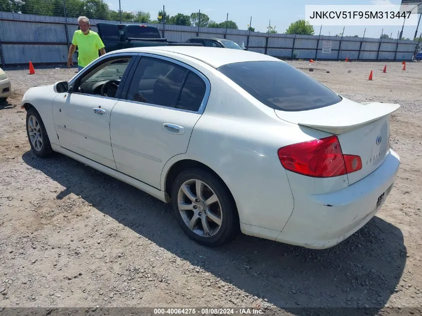 2005 Infiniti G35X VIN: JNKCV51F95M313447 Lot: 40064275