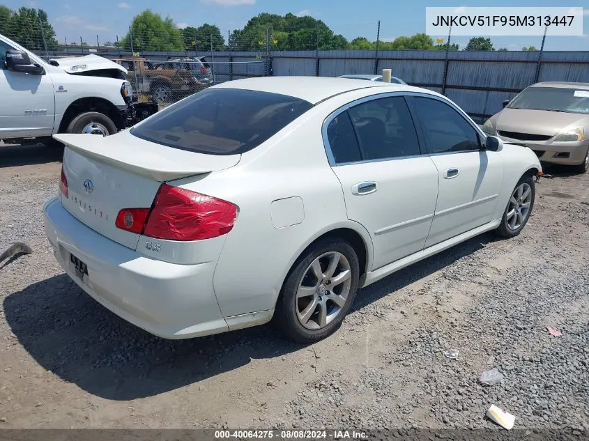 2005 Infiniti G35X VIN: JNKCV51F95M313447 Lot: 40064275