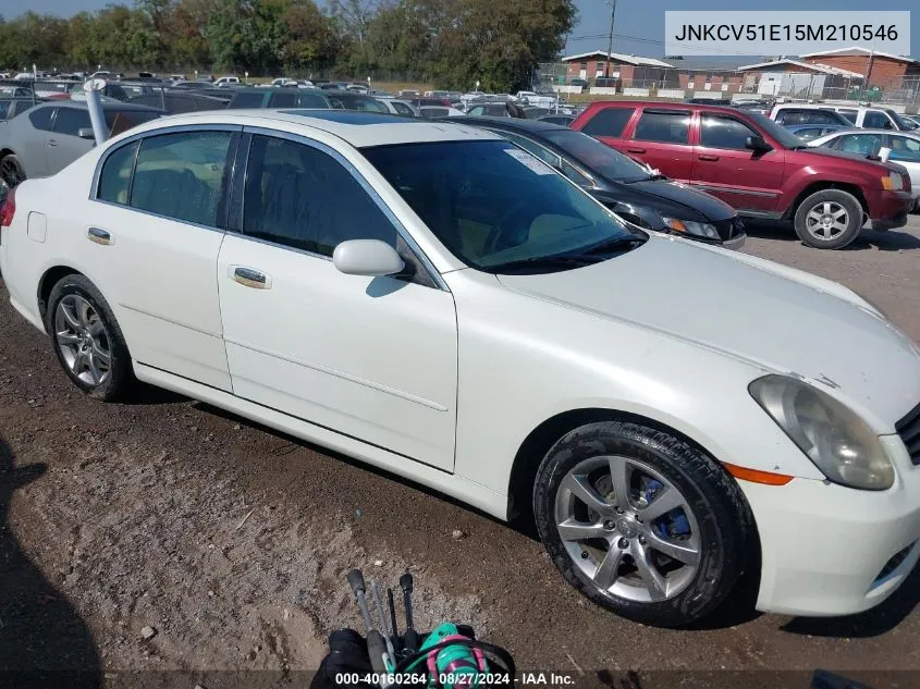 2005 Infiniti G35 VIN: JNKCV51E15M210546 Lot: 40160264