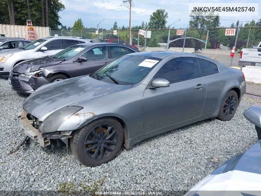 2005 Infiniti G35 VIN: JNKCV54E45M425740 Lot: 40184644