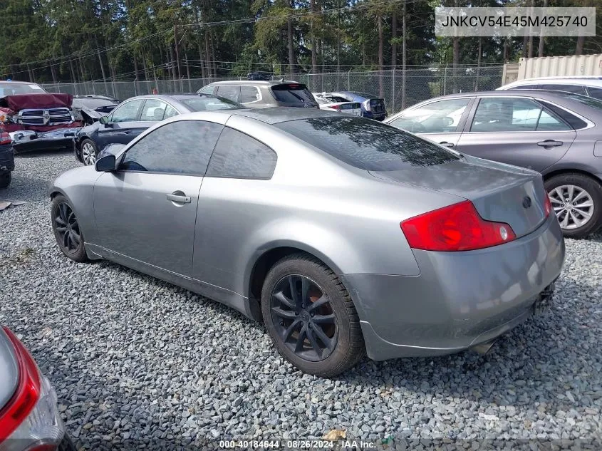 2005 Infiniti G35 VIN: JNKCV54E45M425740 Lot: 40184644