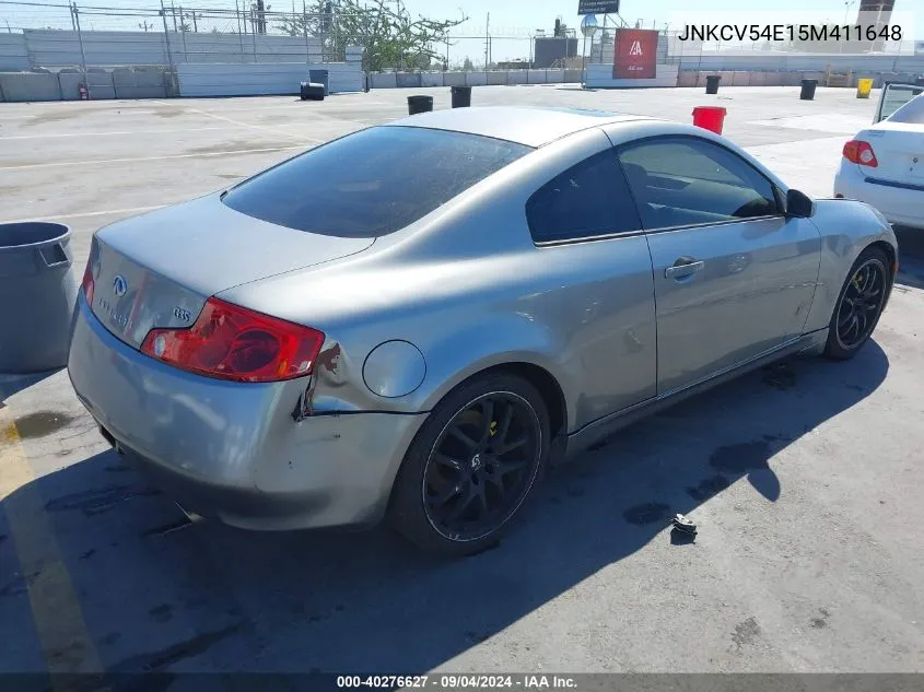 2005 Infiniti G35 VIN: JNKCV54E15M411648 Lot: 40276627