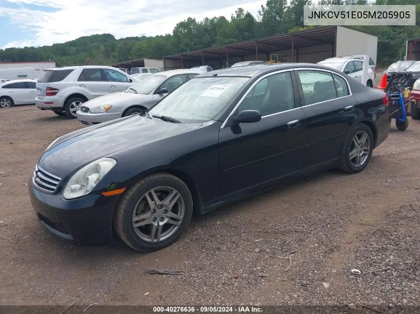 2005 Infiniti G35 VIN: JNKCV51E05M205905 Lot: 40276636