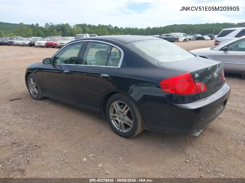 2005 Infiniti G35 VIN: JNKCV51E05M205905 Lot: 40276636