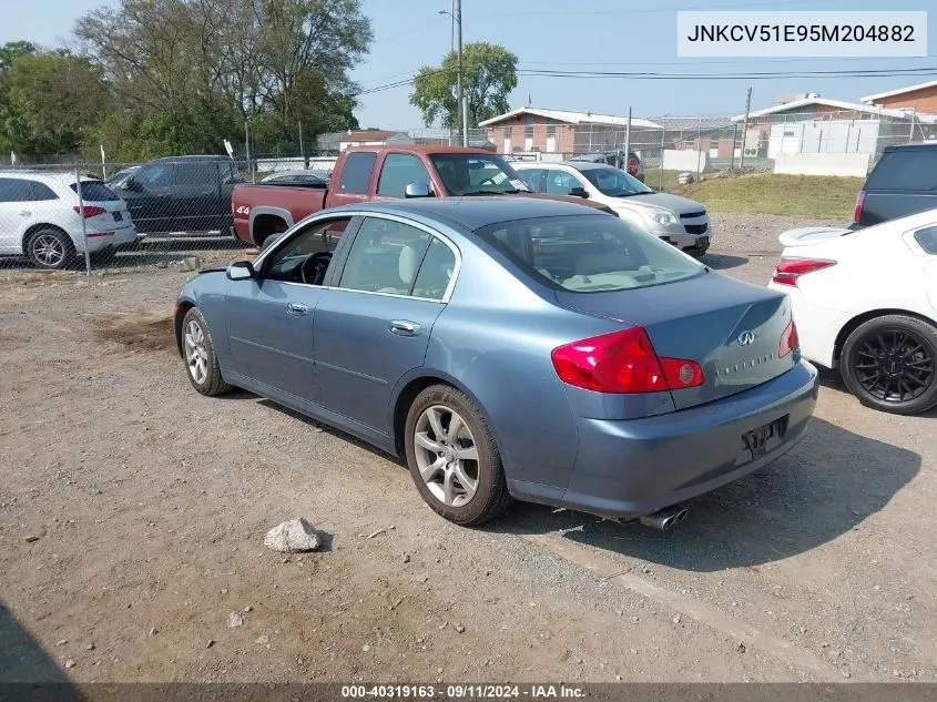 2005 Infiniti G35 VIN: JNKCV51E95M204882 Lot: 40319163